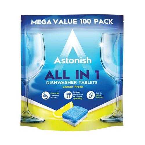Astonish Lemon All in 1 dishwasher tablets Mega Value Pack - 100 Tabs-5060060210738-Bargainia.com