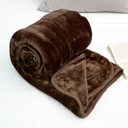 Soft Faux Mink Throw Double (150 x 200cm) - Chocolate-5056536106667-Bargainia.com