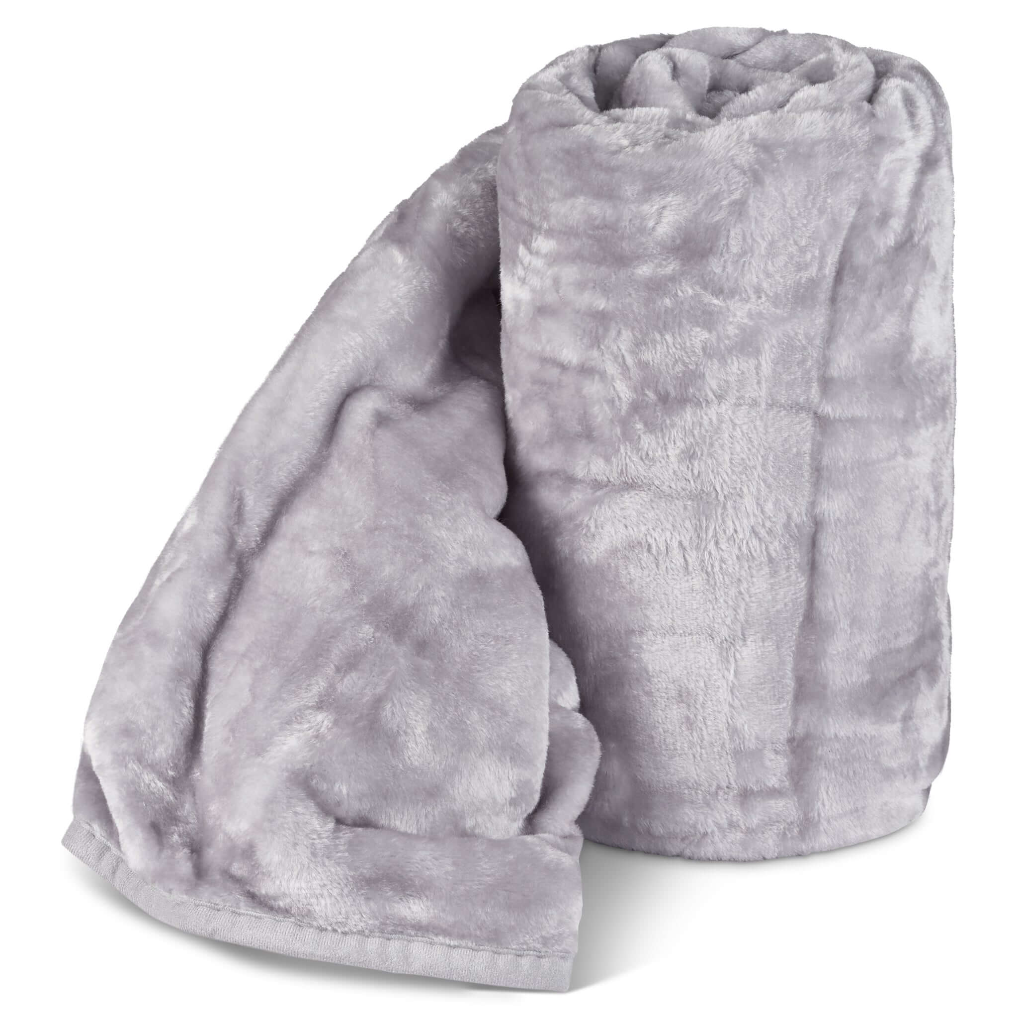 Soft Faux Mink Throw Thick Luxury Blanket Silver Bargainia