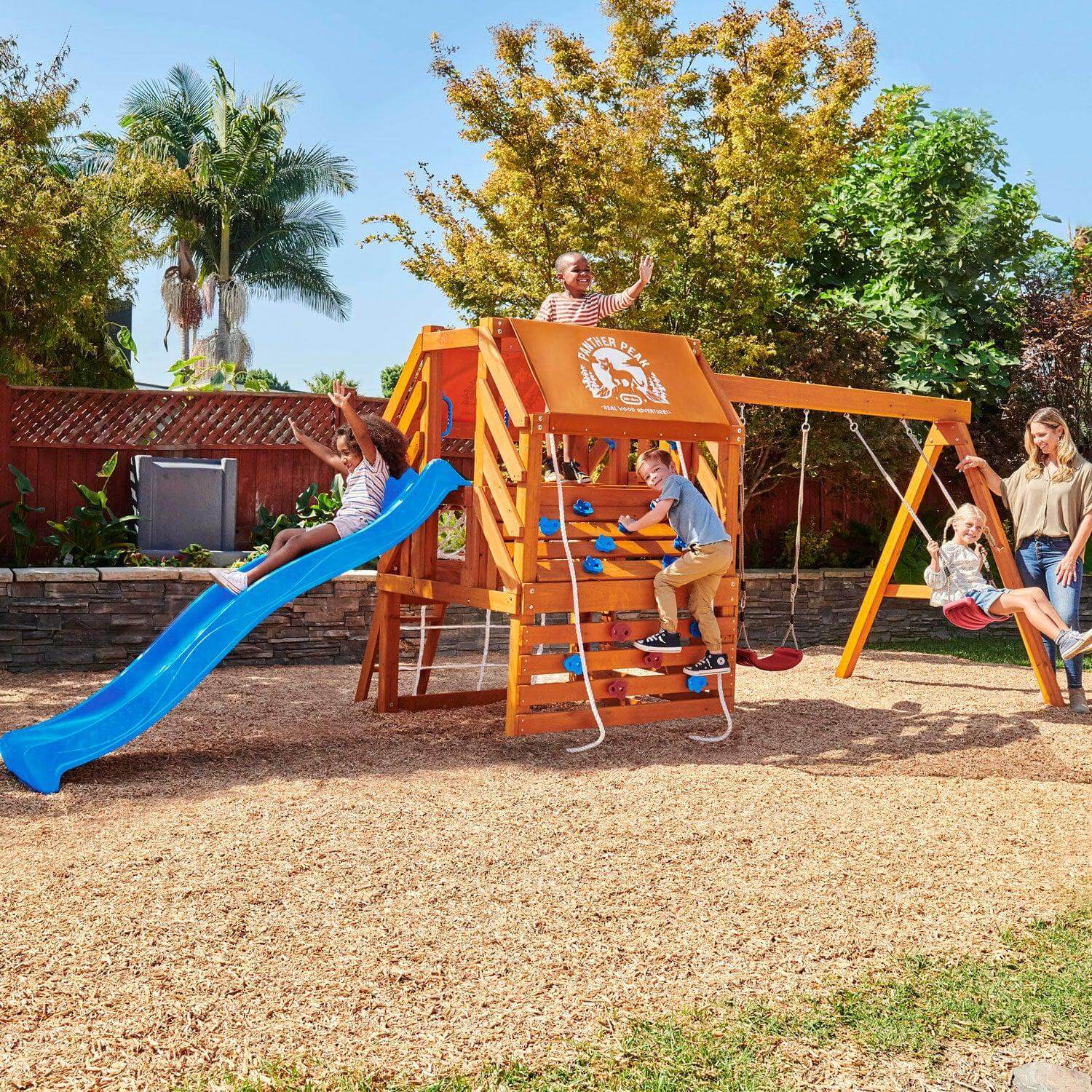 Little Tikes Wooden Climbing Frame Swings