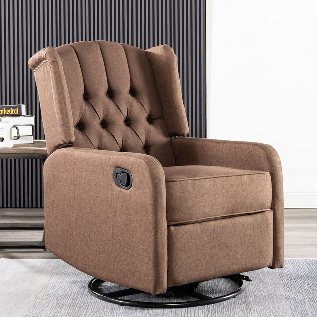 Brown Fabric Recliner Armchair