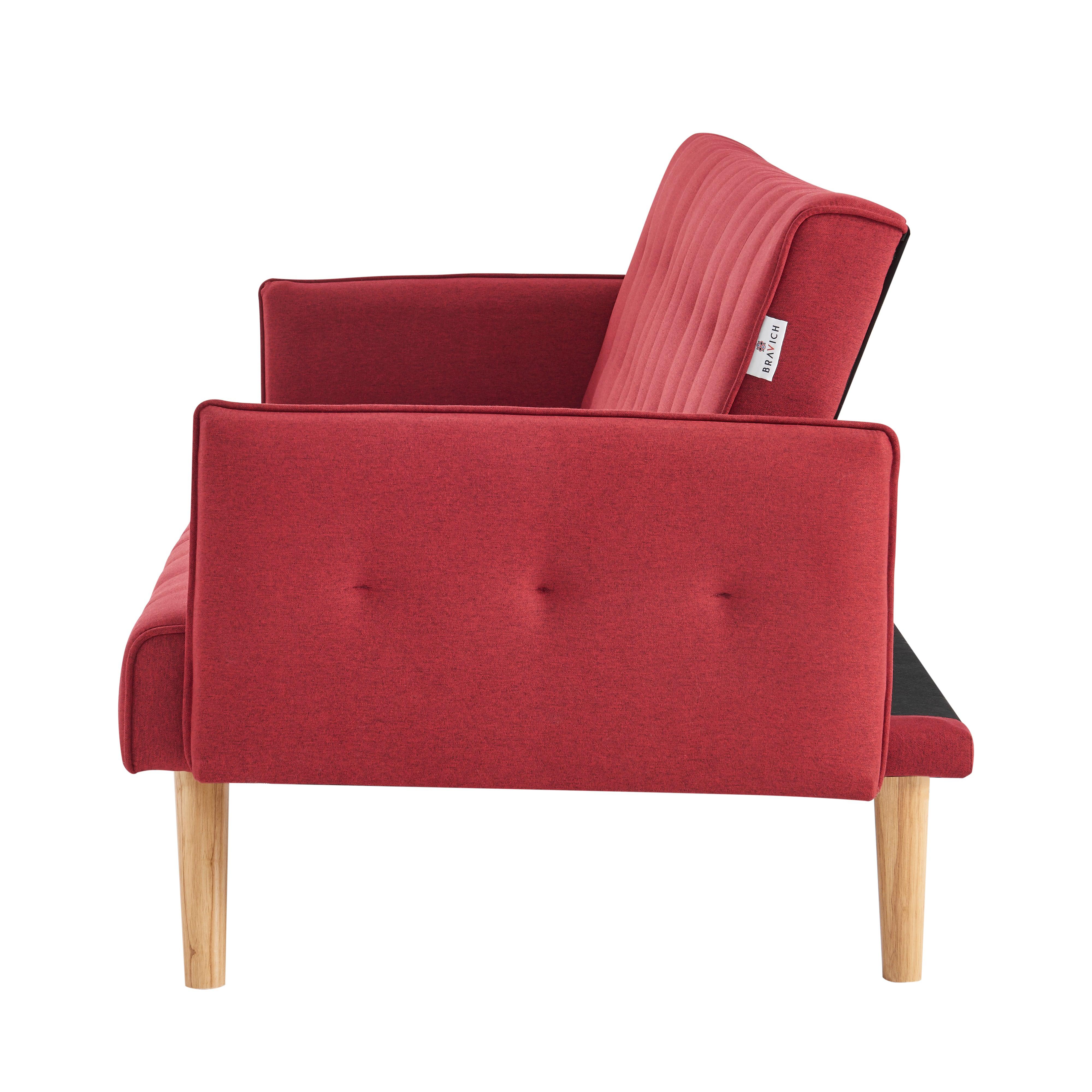 Mario Click Clack 3 Seater Double Sofa Bed - Red Bargainia