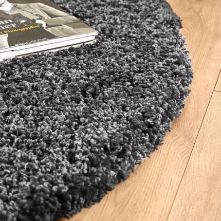 Grey Thick Shaggy Rug - California