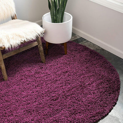 Aubergine Thick Shaggy Rug - California