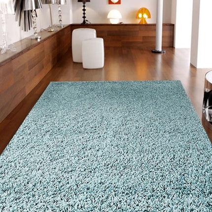 Duck Egg Blue Thick Shaggy Rug - California