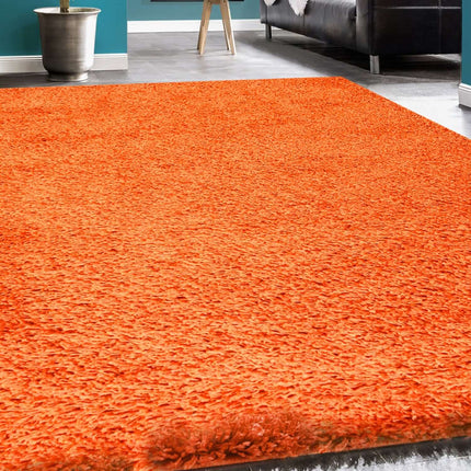 Orange Thick Shaggy Rug - California