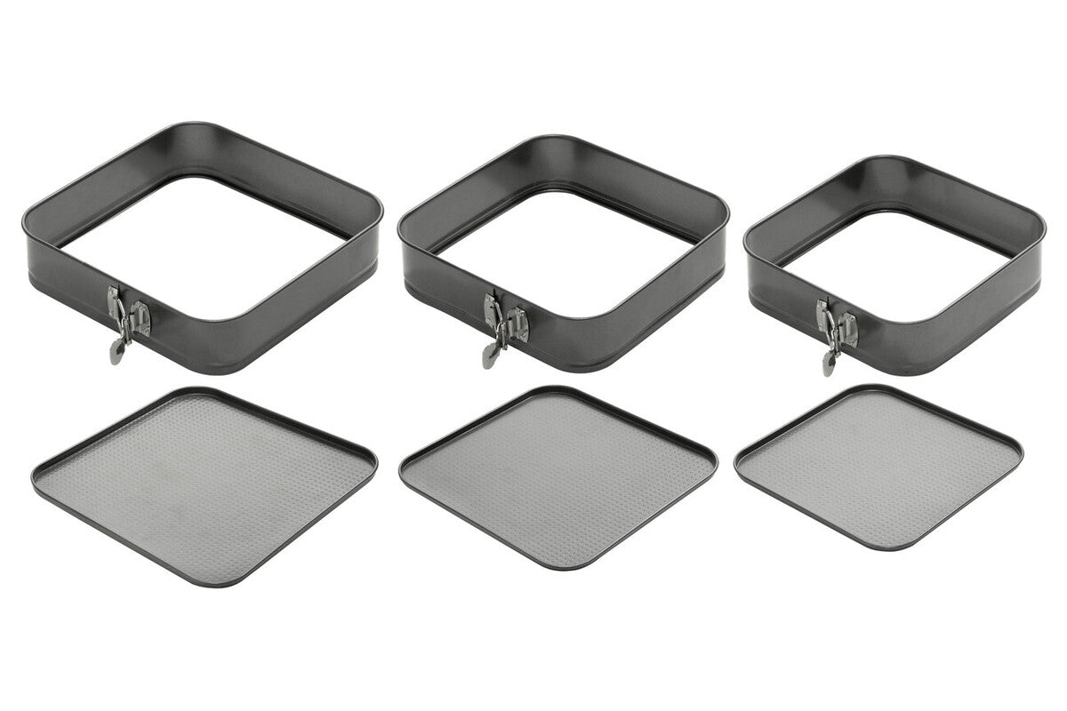 Mari Set Of 3 Spring Form Square Cake Tins