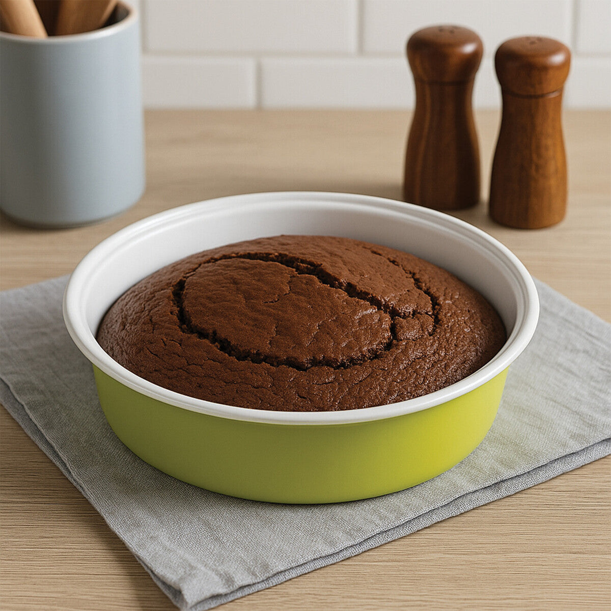 Ecocook Lime Green And White Cake Tin