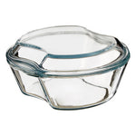 Large Round Glass Casserole Dish