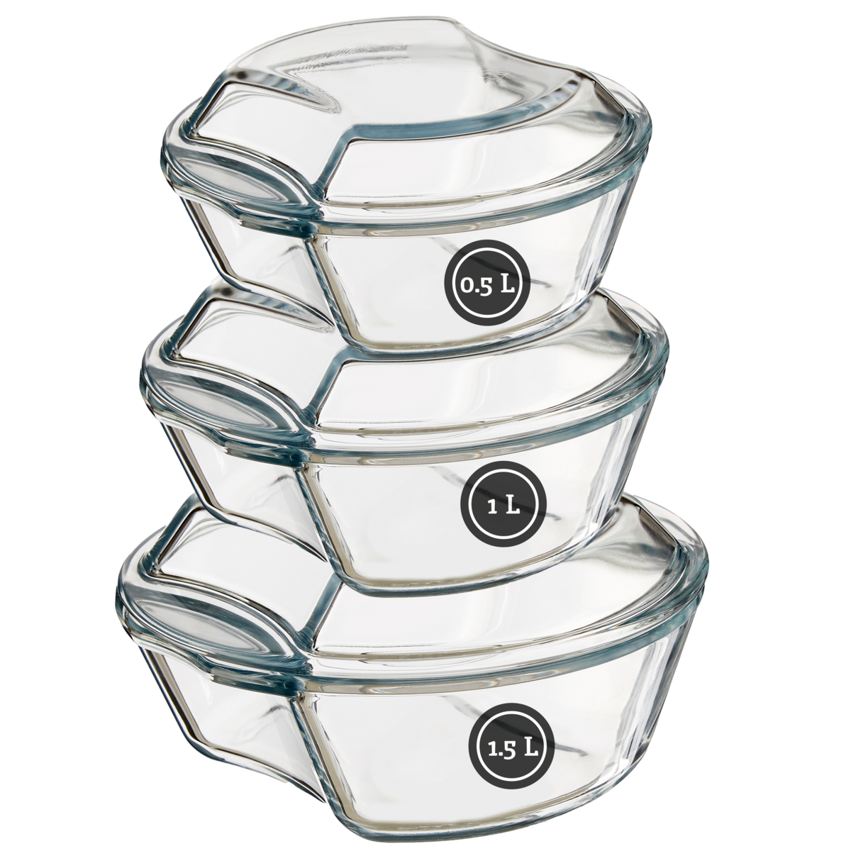 Set Of Three Casserole Dishes