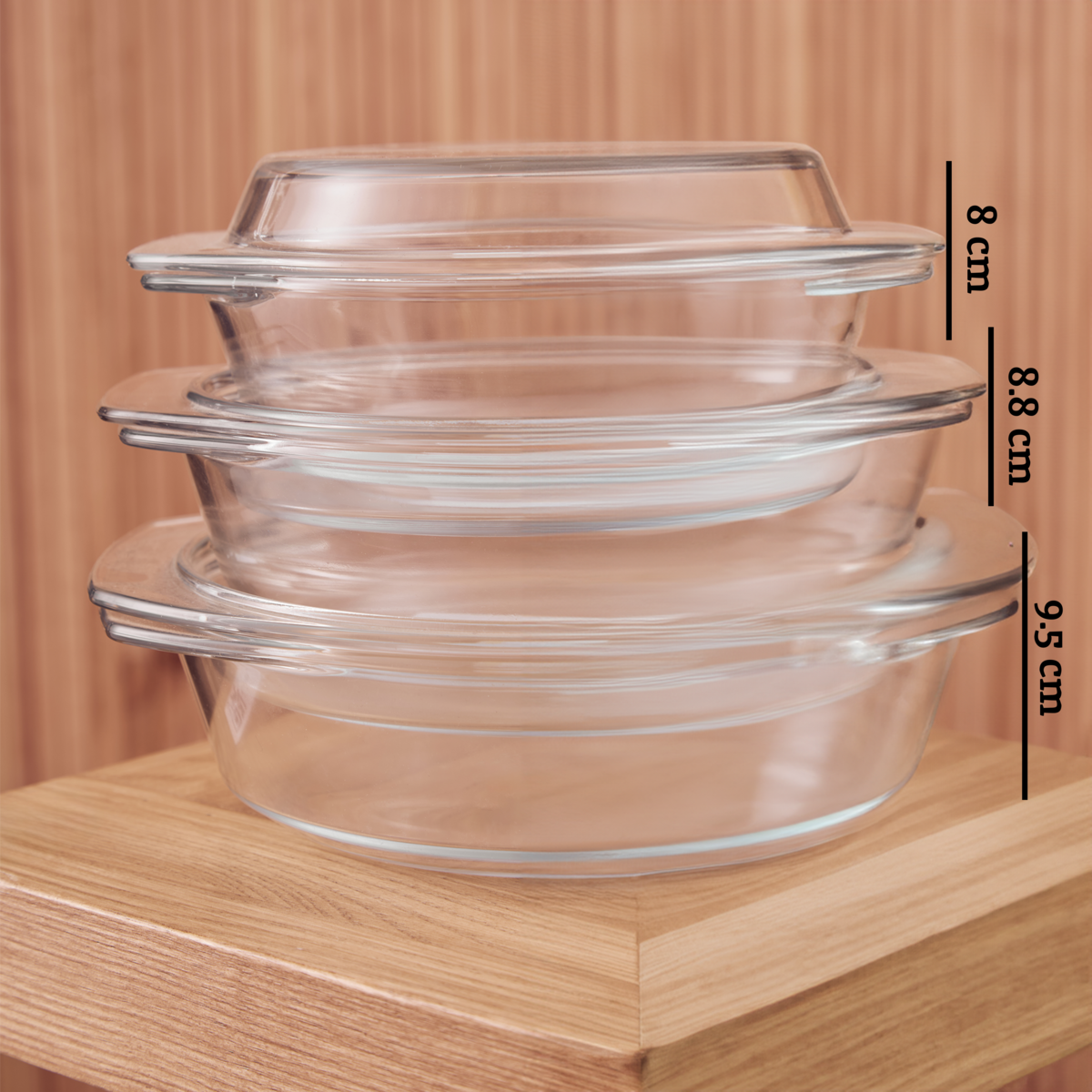 Set Of Three Casserole Dishes