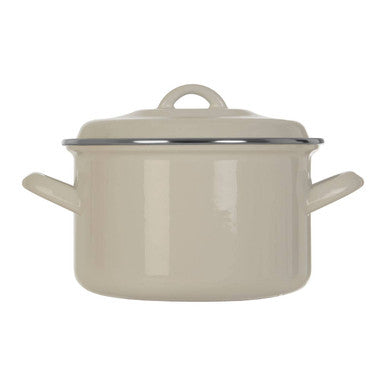 Porter White Enamel 18cm Casserole Dish