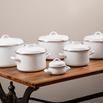 Porter White Enamel 22cm Casserole Dish