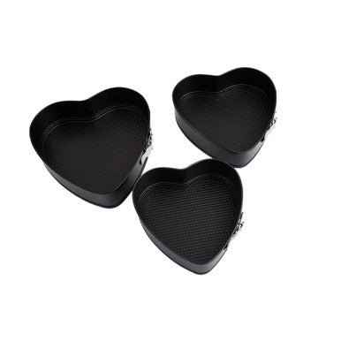 From Scratch Set Of Three Heart Shaped Spring form Cake Tins