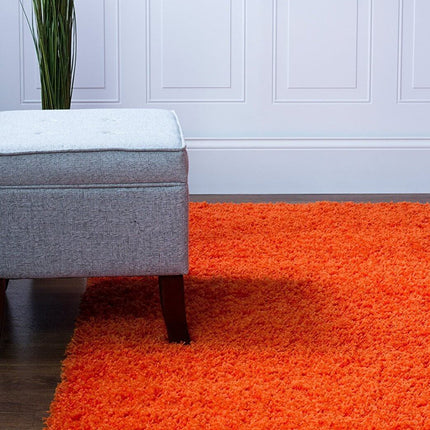 Orange Thick Shaggy Rug - California