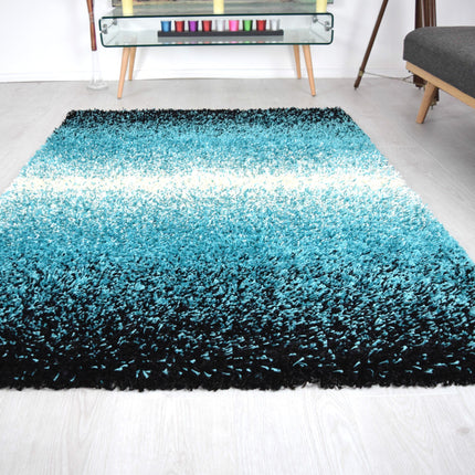 Teal Blend Shaggy Rug - California