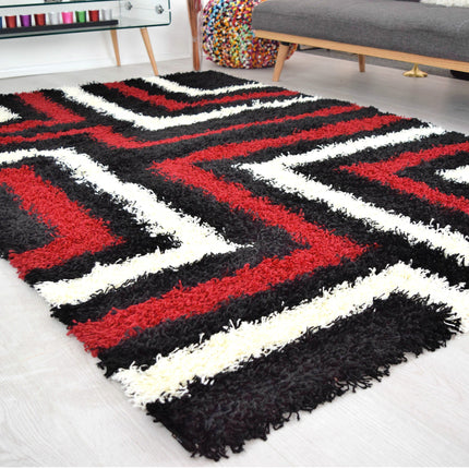 Red Tides Thick Shaggy Rug - California