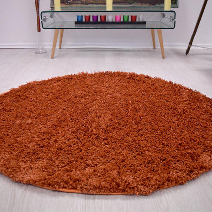 Terracotta Thick Shaggy Rug - California