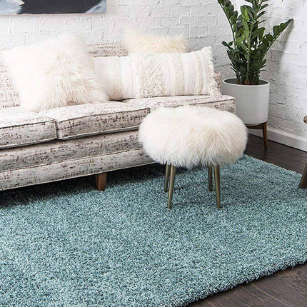 Duck Egg Blue Thick Shaggy Rug - California