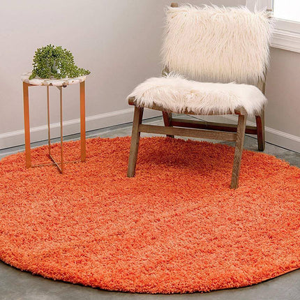 Orange Thick Shaggy Rug - California