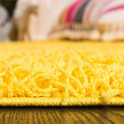 Mustard Yellow Thick Shaggy Rug - California