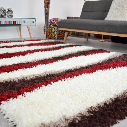 Red Waves Shaggy Rug - California