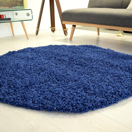 Navy Thick Shaggy Rug - California