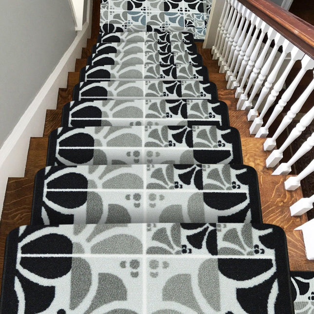 Grey Stair Runner / Kitchen Mat - Daisy (Custom Sizes Available)-Bargainia.com