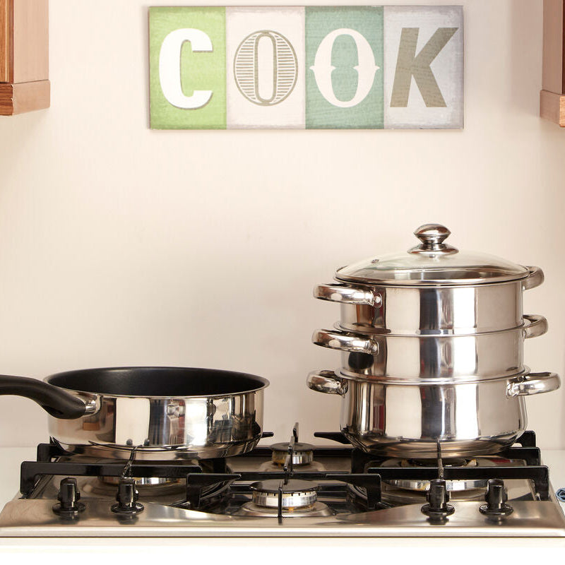 Crosse 3 Tier Stainless Steel Steamer with Glass Lid