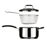 Tenzo 22 cm Stainless Steel Chip Pan with Glass Lid and Wire Basket
