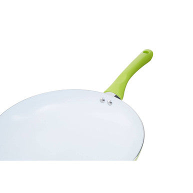 Ecocook 30cm Lime Green Frying Pan with Ceramic Coating