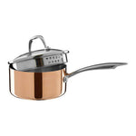 Minerva Copper Finish 16cm Saucepan with Lid