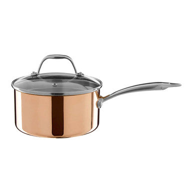 Minerva Copper Finish 18cm Saucepan with Lid