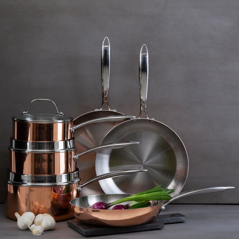 Minerva Copper Finish 18cm Saucepan with Lid