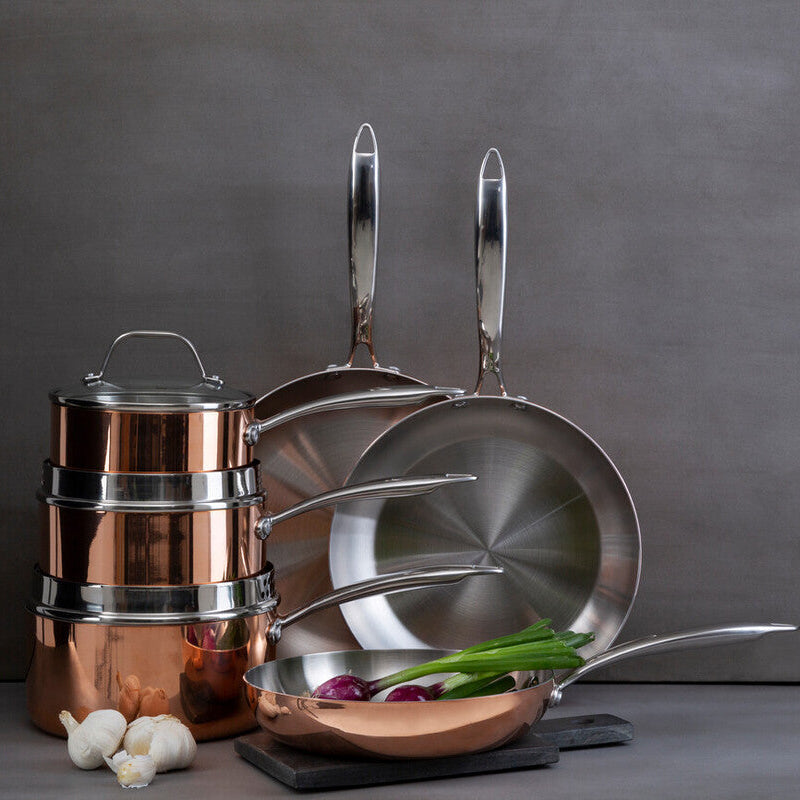 Minerva Copper Finish 20cm Saucepan with Lid
