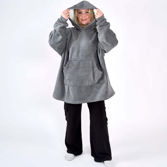 Hibernate Collection Oversized Super Soft Coral Fleece Sherpa Hoodie One Size-5056536110350-Bargainia.com