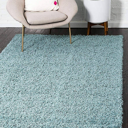 Duck Egg Blue Thick Shaggy Rug - California