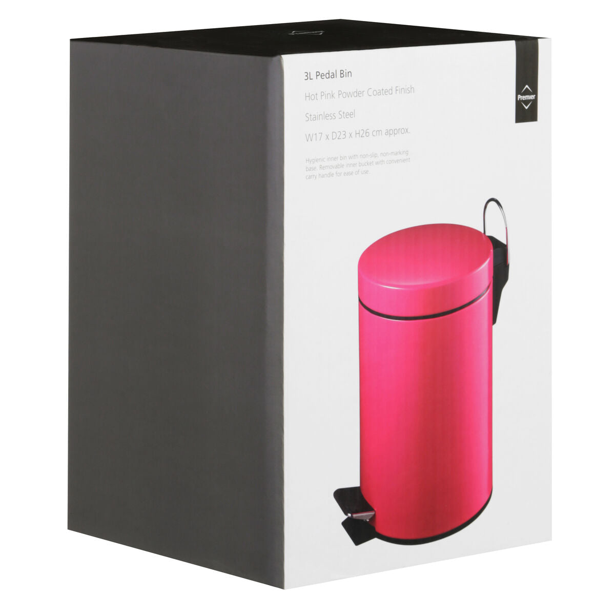 Parker Hot Pink 3 Litre Pedal Bin