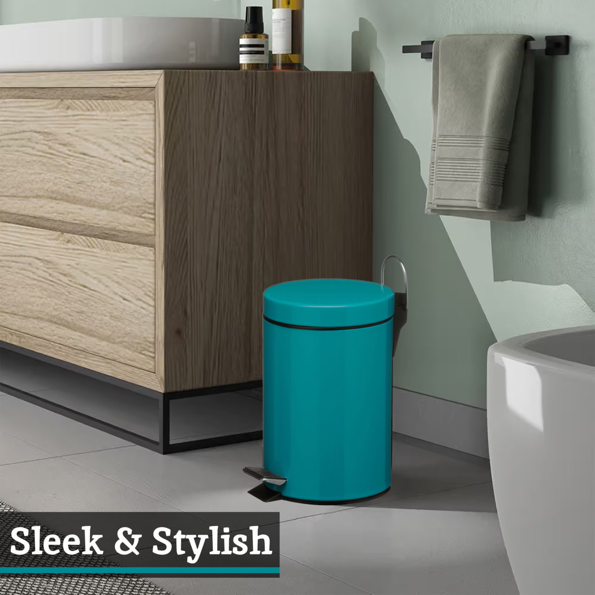 Parker 3 Litre Turquoise Pedal Bin