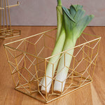 Vertex Contour Matte Gold Storage Basket