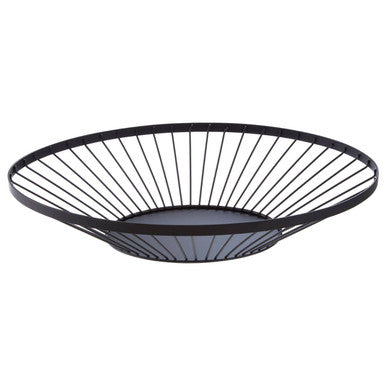Emery Matt Black Fruit Basket with Flat Base