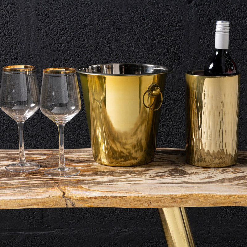 Mixology Hammered Brass Wine Cooler