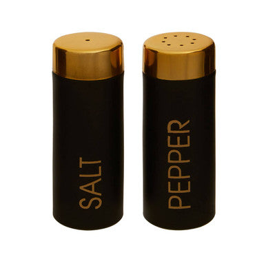 Liberty Black Enamel/Gold Salt and Pepper Set