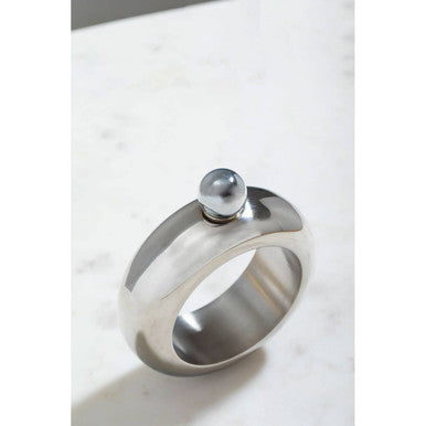 Mimo Silver Finish Bijoux Hip Flask