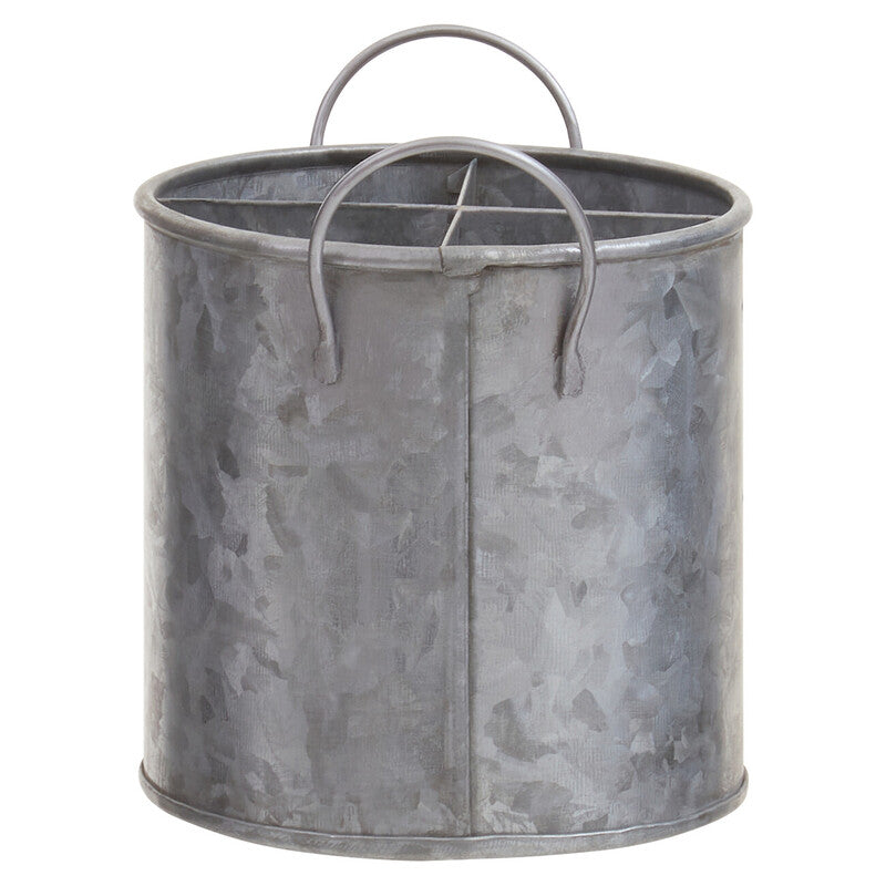 Drummond Four Section Galvanised Steel Cutlery Holder