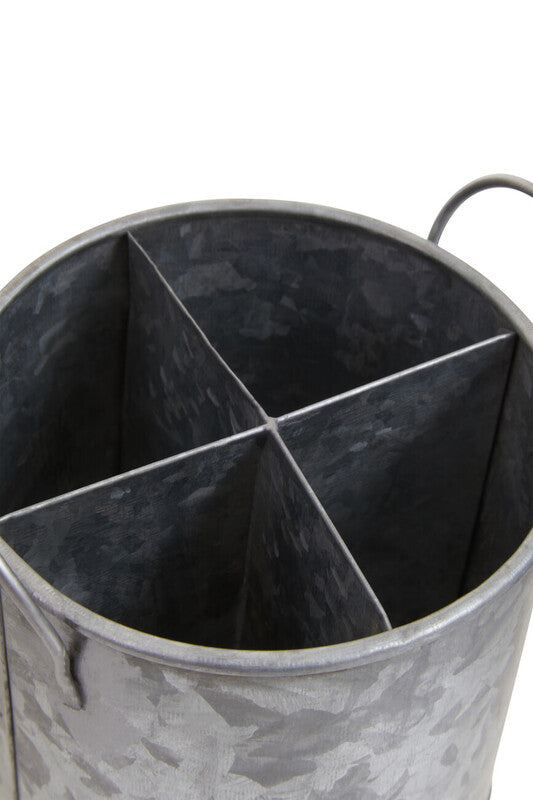 Drummond Four Section Galvanised Steel Cutlery Holder