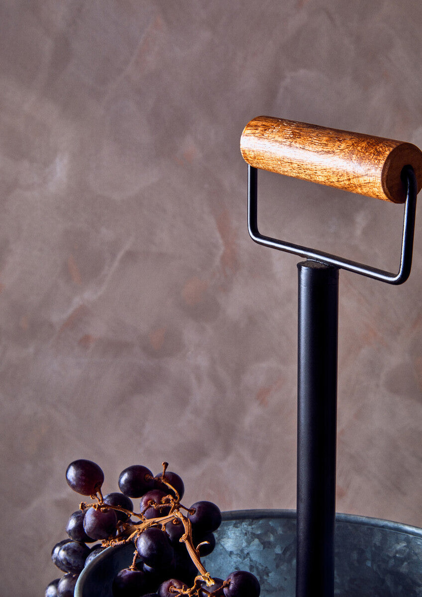 Drummond Two Tier Galvanised Steel Cake Stand With Handle