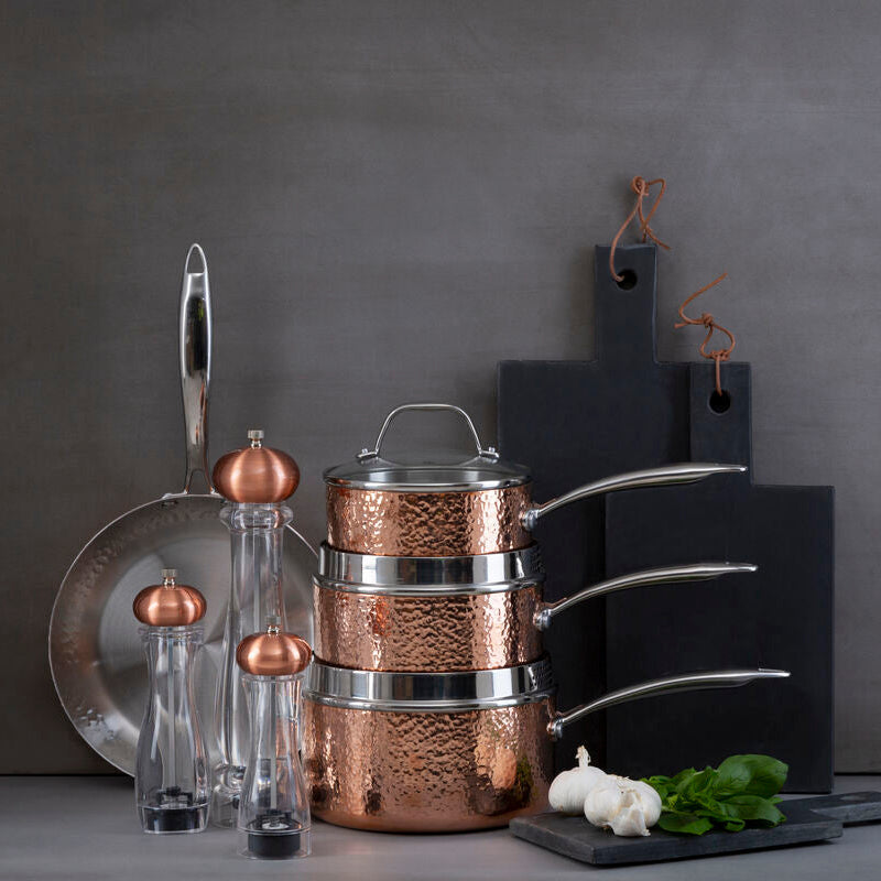 Cody Clear Small Salt or Pepper Mill with Copper Top