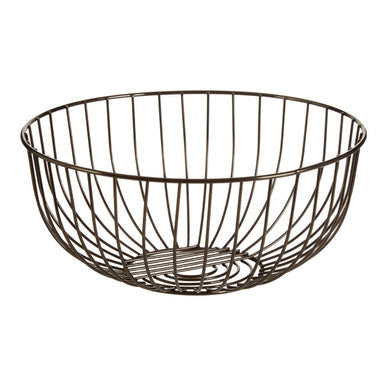 Vertex Round Black Nickel Finish Fruit Basket