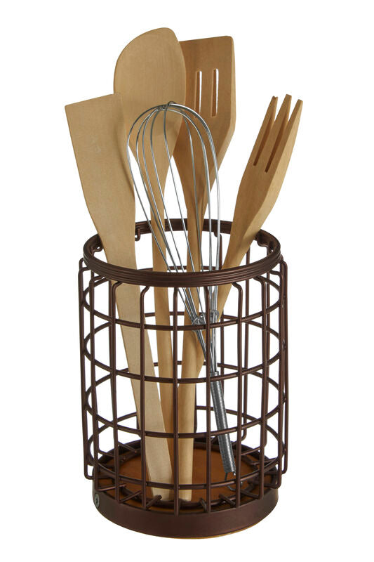 Vertex Round Bronze Coated Utensil Holder